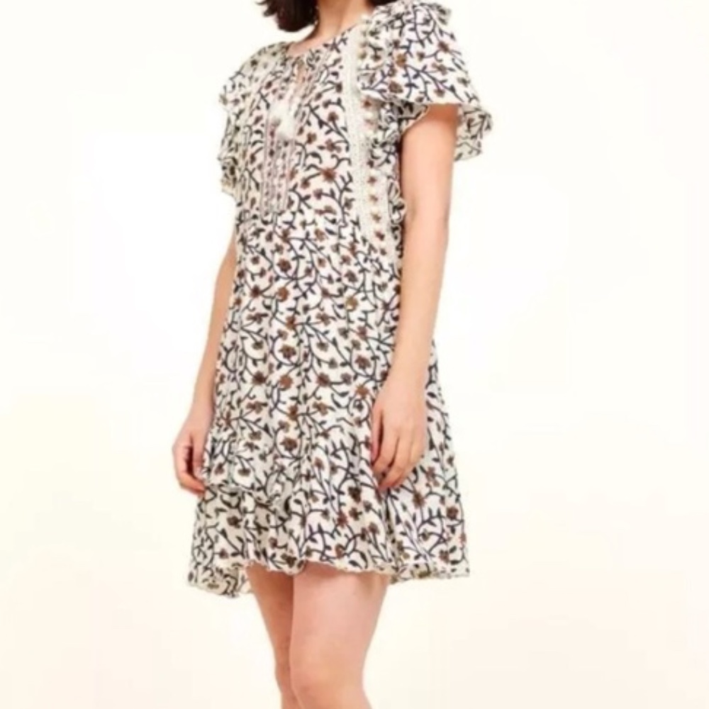 Sea New York Kaylee Floral Crochet Trim Dress